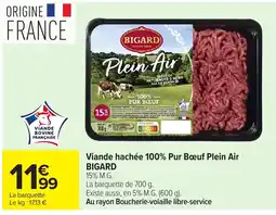 Carrefour Market BIGARD Viande hachée 100% Pur Bœuf Plein Air offre