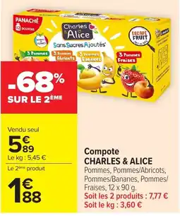 Carrefour Market CHARLES & ALICE Compote offre