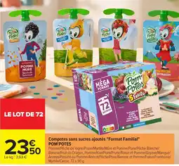 Carrefour Market POM'POTES Compotes sans sucres ajoutés offre