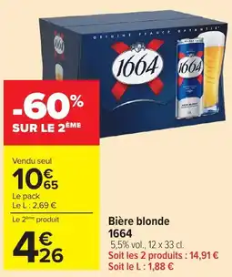 Carrefour Market 1664 Bière blonde offre