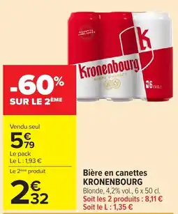 Carrefour Market Kronenbourg Bière d'Alsace offre