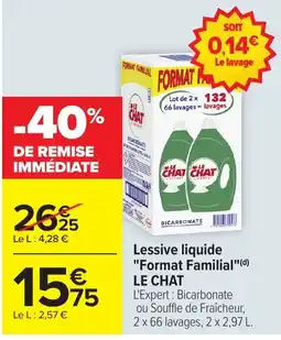 Carrefour Market LE CHAT Lessive liquide "Format Familial" offre