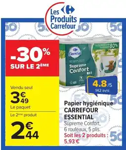 Carrefour Market CARREFOUR ESSENTIAL Papier hygiénique offre