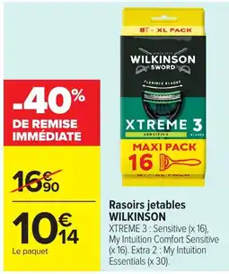 Carrefour Market WILKINSON Rasoirs jetables offre