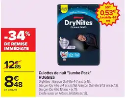 Carrefour Market HUGGIES DryNites Pyjama Pants offre
