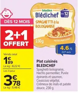 Carrefour Market Blédichef Spaghetti à la Bolognaise offre