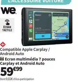 Conforama Ecran multimédia 7 pouces Carplay et Android Auto offre