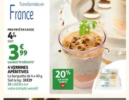 Auchan Supermarché 4 verrines apéritives offre