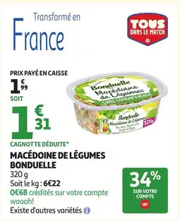 Auchan Supermarché BONDUELLE Macédoine de légumes offre