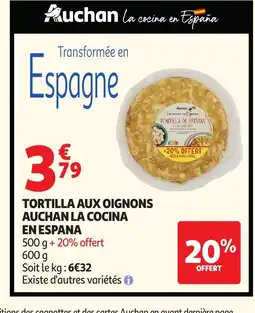Auchan Supermarché Tortilla aux oignons auchan la cocina en espana offre