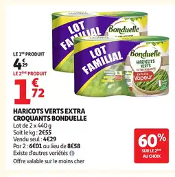 Auchan Supermarché BONDUELLE Haricots verts extra croquants offre