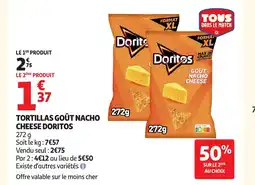 Auchan Supermarché DORITOS Tortillas goût nacho cheese offre
