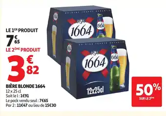 Auchan Supermarché 1664 Bière blonde offre