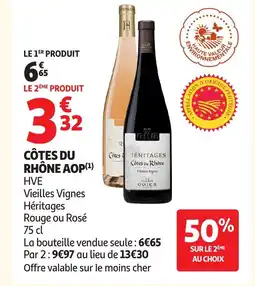 Auchan Supermarché Côtes du rhône aop offre