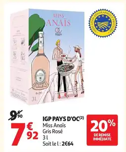 Auchan Supermarché MISS ANAÏS Igp pays d'oc offre