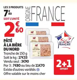 Auchan Supermarché Pâté à la bière du nord offre