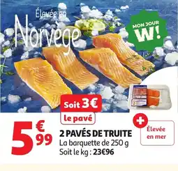 Auchan Supermarché 2 pavés de truite offre
