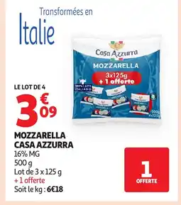 Auchan Supermarché CASA AZZURRA Mozzarella offre