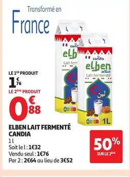 Auchan Supermarché ELBEN Lait fermenté candia offre