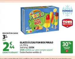Auchan Supermarché PIRULO Glaces à l'eau fun box offre