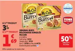 Auchan Supermarché MCCAIN Original bun's bolognaise surgelés offre