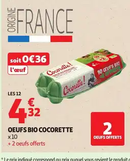 Auchan Supermarché COCORETTE Oeufs bio offre