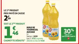 Auchan Supermarché AUCHAN Huile de tournesol offre