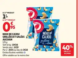 Auchan Supermarché AUCHAN Noix de cajou grillées et salées offre