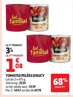 Auchan Supermarché D'AUCY Tomates pelées offre