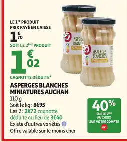 Auchan Supermarché AUCHAN Asperges blanches miniatures offre