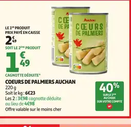 Auchan Supermarché AUCHAN Coeurs de palmiers offre