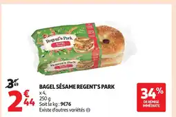 Auchan Supermarché REGENT'S PARK Bagel sésame offre