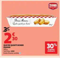 Auchan Supermarché BONNE MAMAN Quatre quarts offre