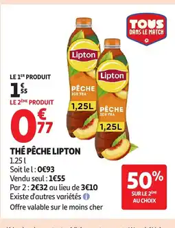 Auchan Supermarché LIPTON The pêche offre