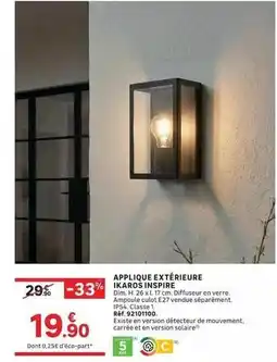 Leroy Merlin Dim - applique extérieure ikraros inspire offre