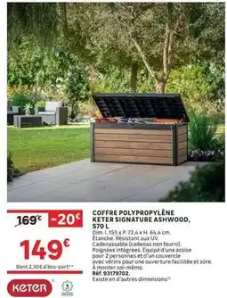 Leroy Merlin Keter - coffre polypropylène ashwaod, 570 l offre