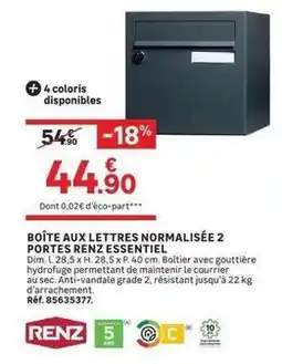 Leroy Merlin Dim - boîte aux lettres normalisée 2 portes renz essentiel offre