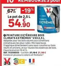 Leroy Merlin V33 - peinture extérieure bois climats extrêmes offre