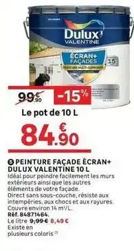 Leroy Merlin Dulux - peinture facade écran+ valentine 10 l offre