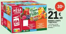 E.Leclerc Pom'Potes Gourdes 5 Fruits offre