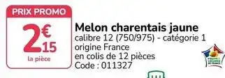 Promo - melon charentais jaune