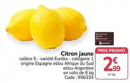 Promocash Promo - citron jaune offre