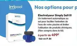 Irrijardin Simply - electrolyseur salt iii offre