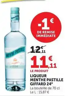 Maximarché Giffard - liqueur menthe pastille offre