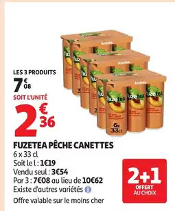 Auchan Supermarché FUZETEA Pêche canettes offre