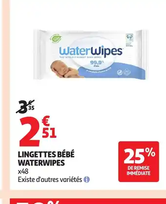 Auchan Supermarché WATERWIPES Lingettes bébé offre