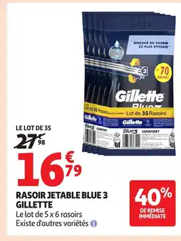 Auchan Supermarché GILLETTE Rasoir jetable blue 3 offre