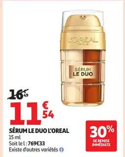 Auchan Supermarché L'OREAL Sérum le duo offre