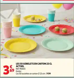 Auchan Supermarché ACTUEL Les 50 gobelets en carton offre