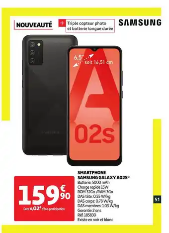 Auchan Direct Smartphone Samsung Galaxy A02s offre